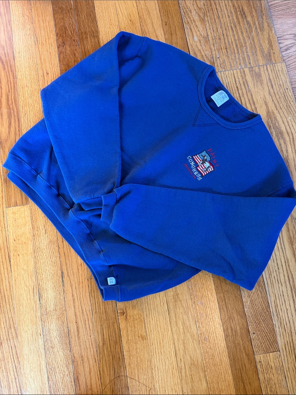 Russell Athletic Royal Blue Crewneck Sweatshirt with Embroidered Logo